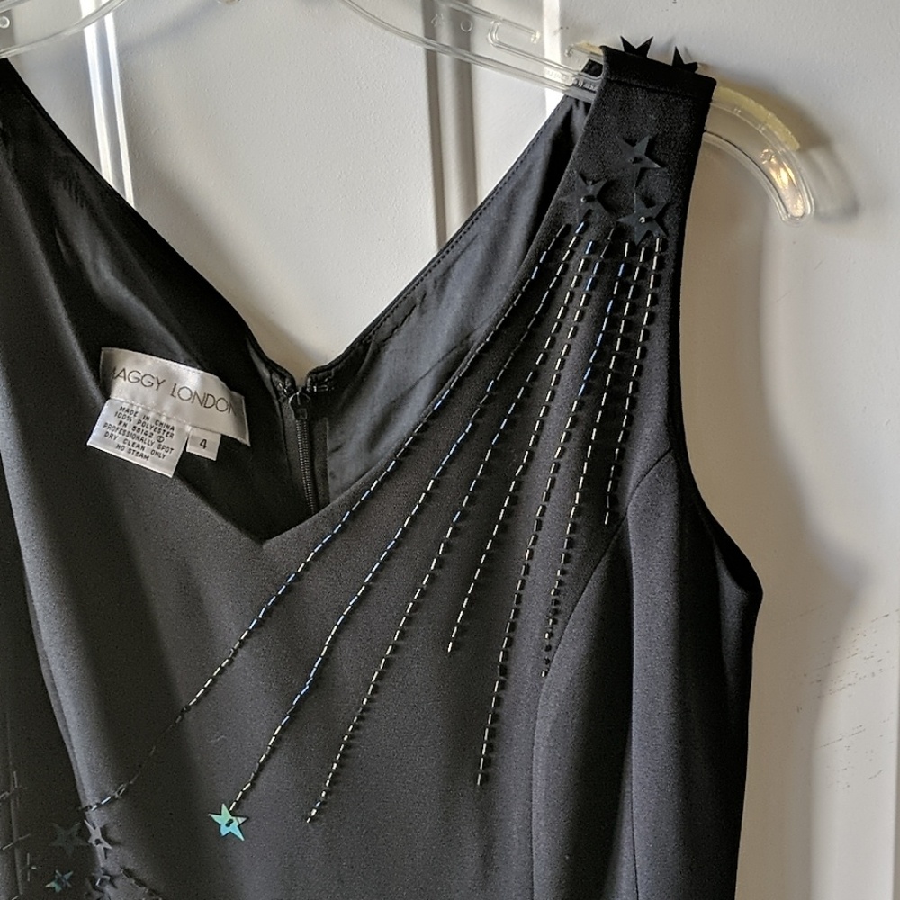 Maggie London striking and unusual sequin shooting star dress!
